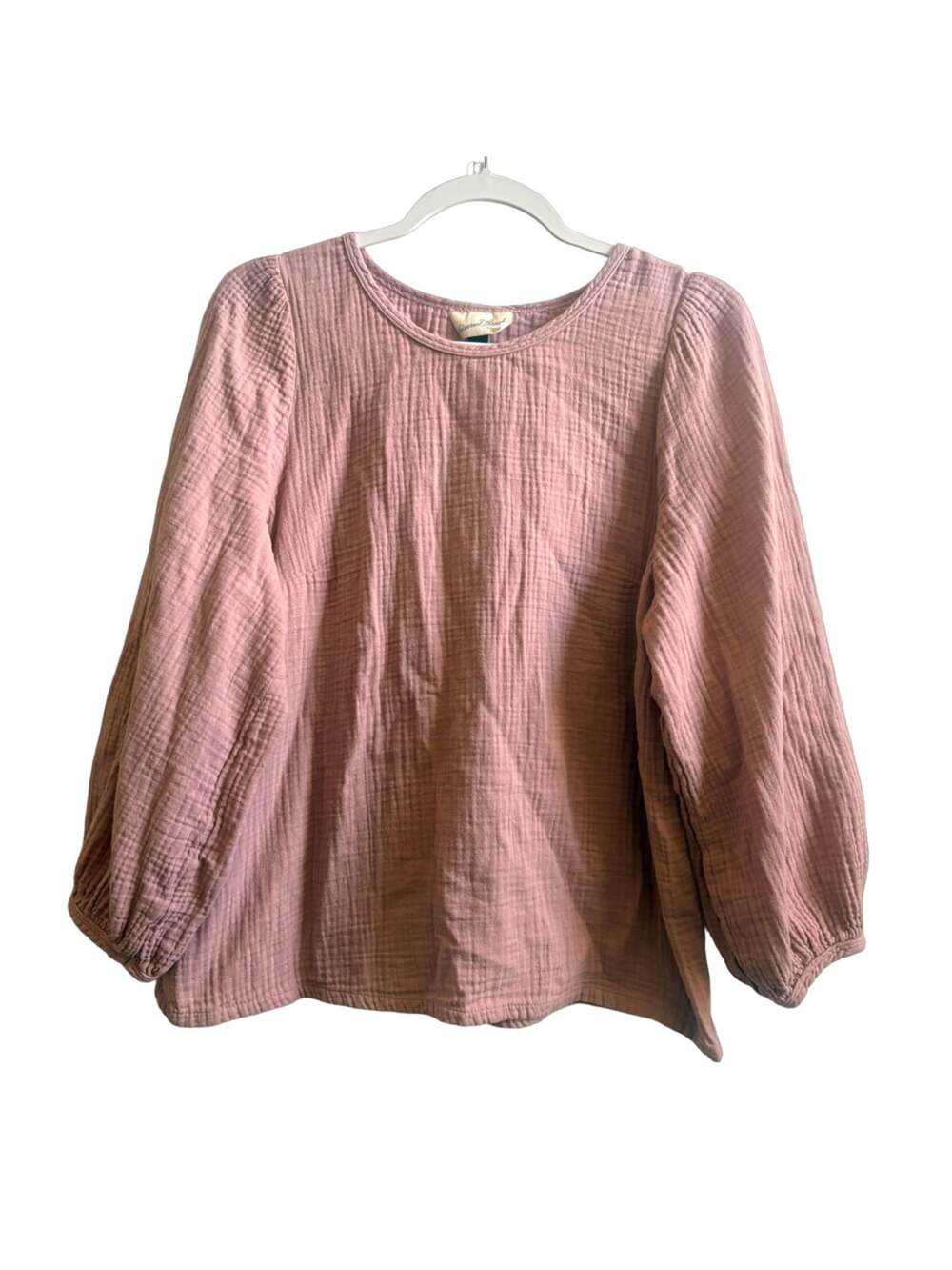 Universal Thread Women's Gauze Long Sleeve Blouse Dusty Rose Size M